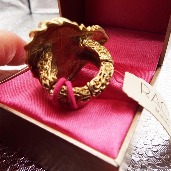 RACHEL ROY NWT AND BOX GOLDEN RAM GOAT "CAPRICORN" ZODIAC STRETCHY RING 18 - Picture 5 of 5